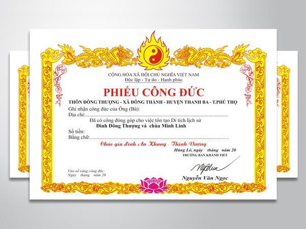 In phiếu công đức giá rẻ