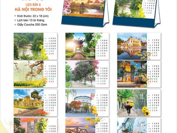 In lịch Tết, lịch treo tường, lịch để bàn