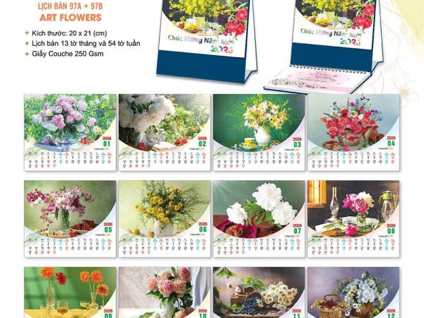 In lịch Tết, lịch treo tường, lịch để bàn