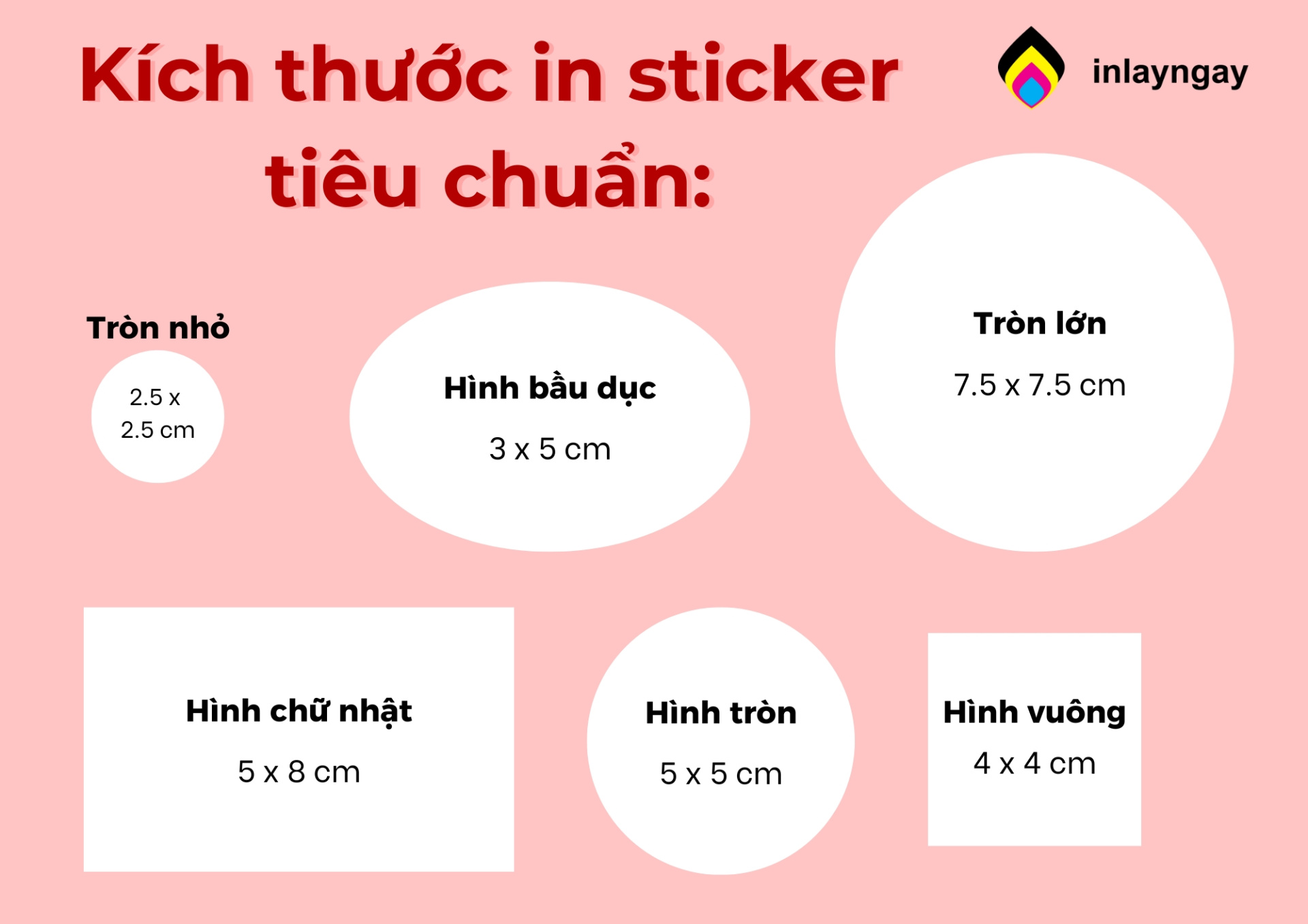 Kích thước in sticker tiêu chuẩn