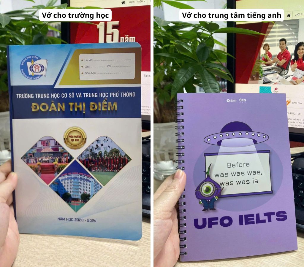 In vở viết vừa để khuyến khích học sinh vừa để truyền thông thương hiệu