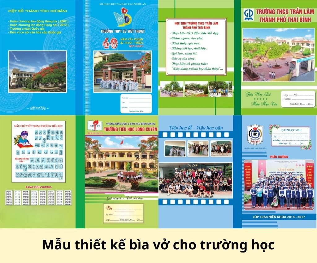 Mẫu thiết kế bìa vở cho trường học