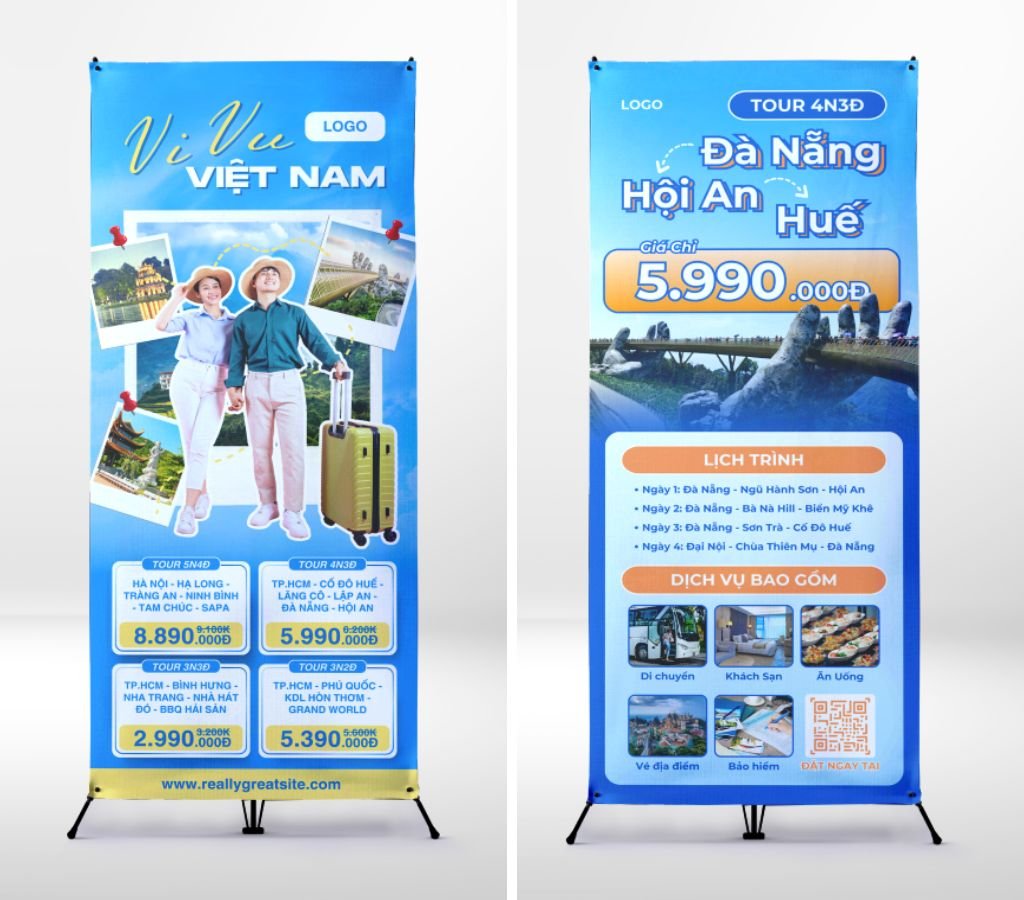 Standee du lịch có ứng dụng đa dạng trong ngành
