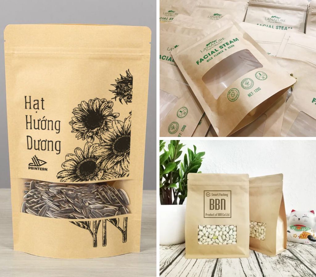 túi zip kraft cửa sổ có nhiều phân loại, phù hợp với nhiều mục đích sử dụng