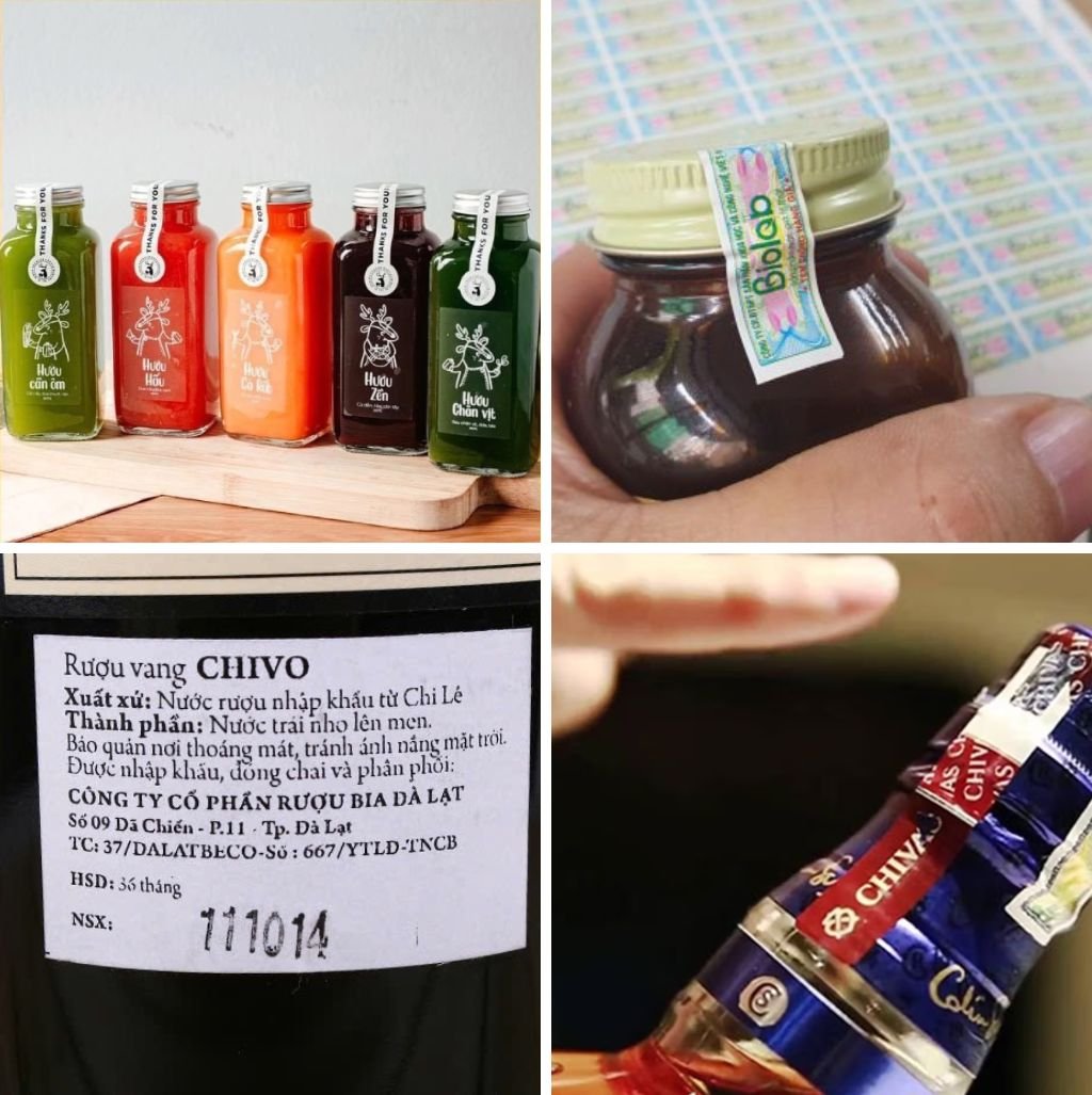 Các loại tem nhãn dùng cho chai lọ