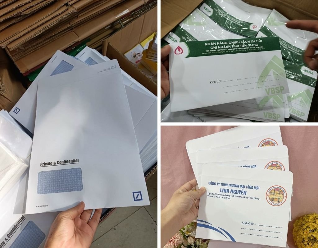 Phân loại bao thư công ty theo kích thước