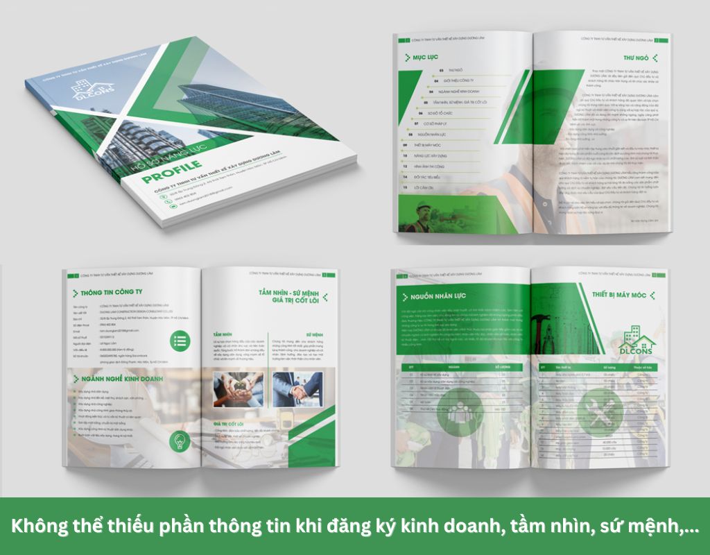 Không thể thiếu phần thông tin khi đăng ký kinh doanh, tầm nhìn, sứ mệnh,...
