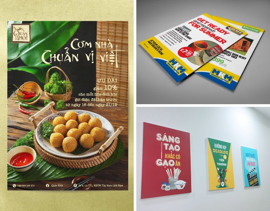Poster thường có các kích thước nhỏ từ A4 đến A1