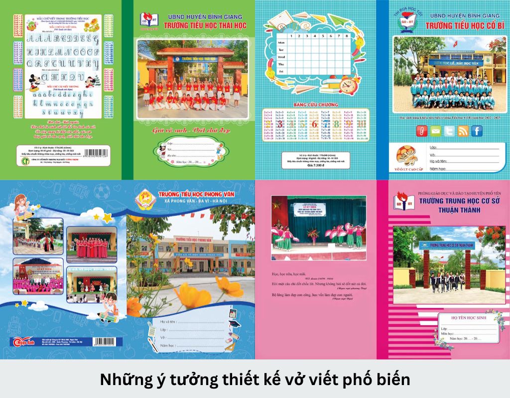 Các ý tưởng thiết kế bìa vở viết cho trường học phổ biến