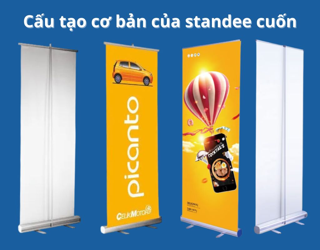 Các bộ phận cơ bản của standee cuốn