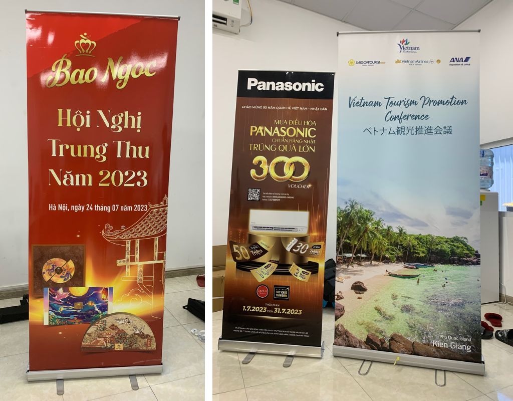 Thiết kế để in standee cuốn nên chú ý tới hình ảnh và màu sắc